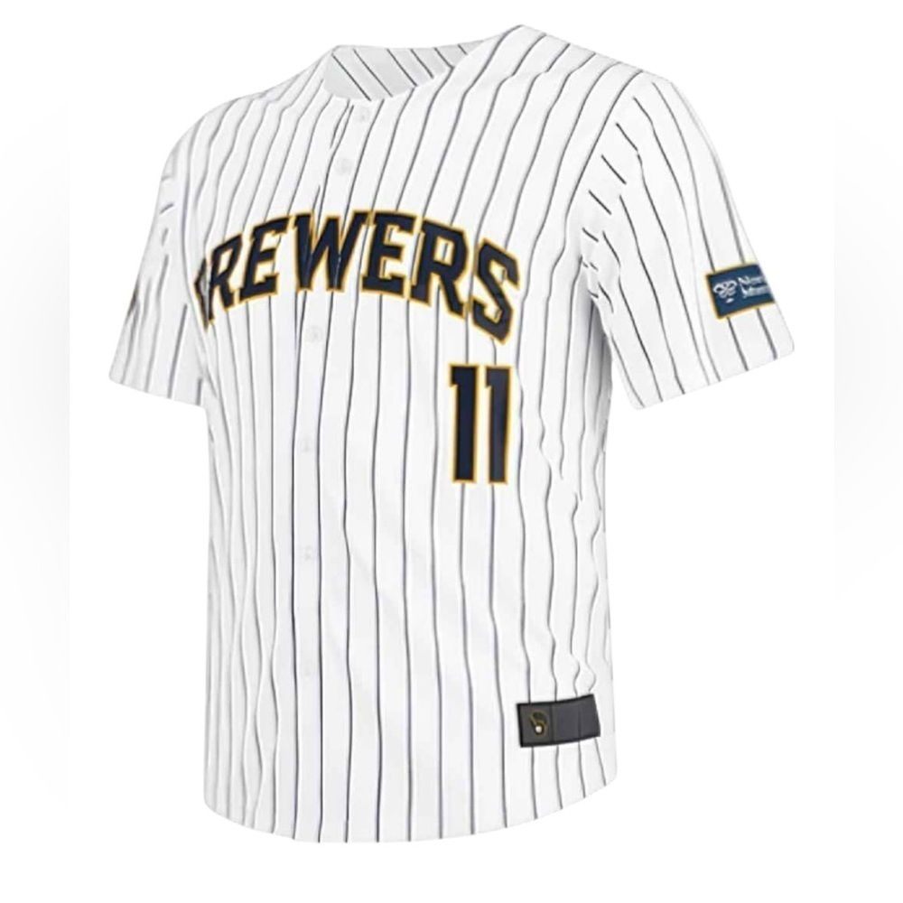 Milwaukee Brewers 2025 Brewers Mens Med Jackson Chourio Replica Jersey Giveaway